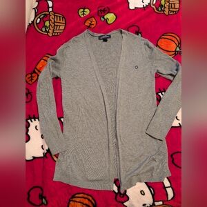 Lands' End Light Gray Cardigan Sweater